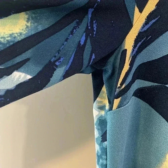 [S/P]L’Atelier Leaves pattern  Print LS Pull over Blouse - Picture 5 of 7